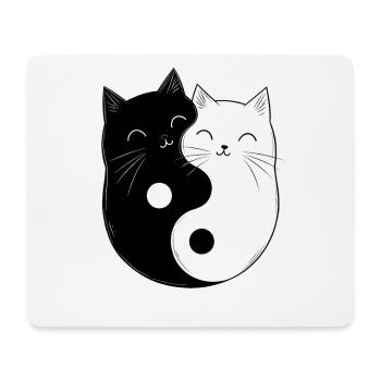Yin and Yang Cats Cat Owner Buddhism Graphic - Mouse Pad (horizontal) - white - Front