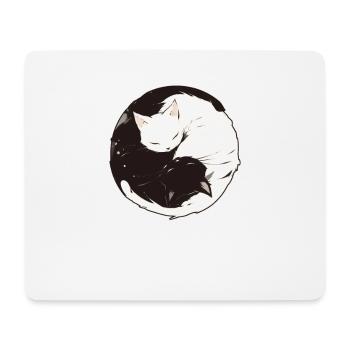 Yin and Yang Buddhism Graphic Cats Cat Holder - Mouse Pad (horizontal) - white - Front