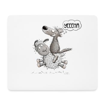 Wolf Reitet Schaf Für Wolf Wildtier Liebhaber - Mousepad (Querformat) - Weiß - Vorne