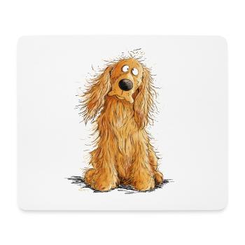 Cocker Spaniel heureux - Tapis de souris (format paysage) - blanc - Devant