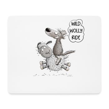 Wolf Reitet Schaf Für Wolf Wildtier Liebhaber - Mousepad (Querformat) - Weiß - Vorne