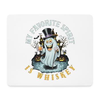 Spooky Ghost with Whiskey and Top Hat - Mouse Pad (horizontal) - white - Front