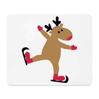 Lustiger Elch zu Weihnachten - Mousepad (Querformat) - Weiß - Vorne