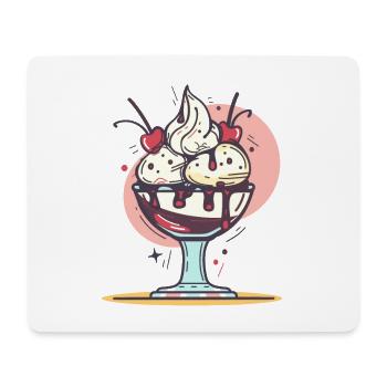 Graphique de crème glacée - Tapis de souris (format paysage) - blanc - Devant