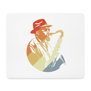 Saxophone Player Retro - Mouse Pad (horizontal) - white - Front