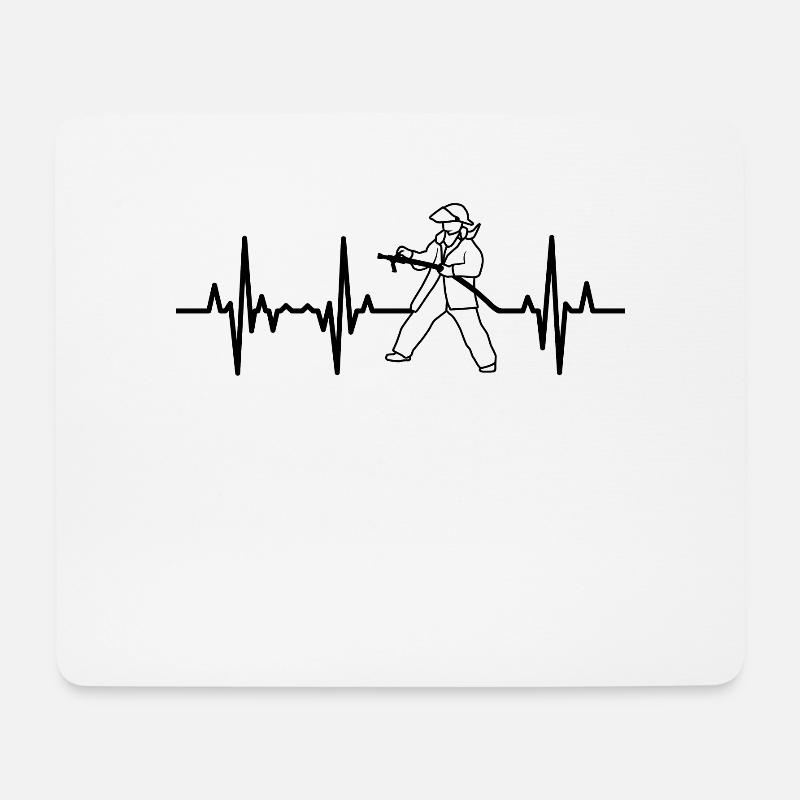 Feuerwehrmann Herzklopfen - Mousepad (Querformat) - Weiß