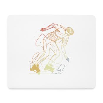 Retro Roller Skater - Mousepad (Querformat) - Weiß - Vorne
