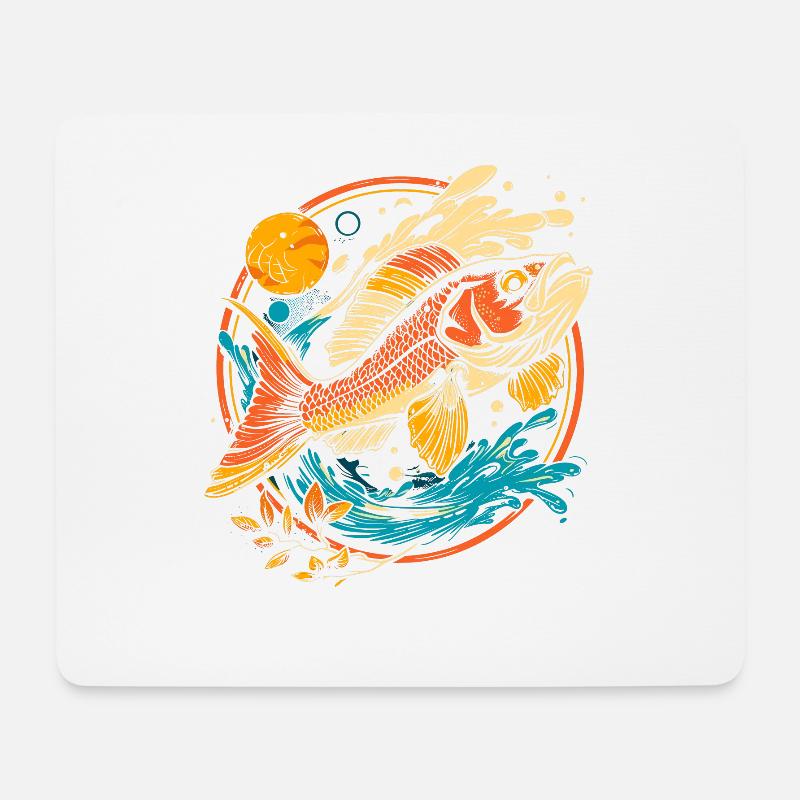 Fisch Illustration - Mousepad (Querformat) - Weiß