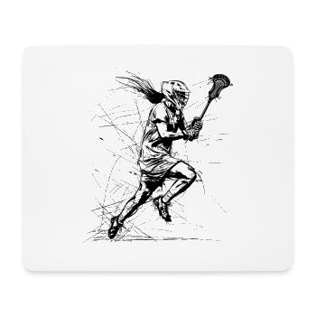 Lacrosse Girl Drawing - Mouse Pad (horizontal) - white - Front