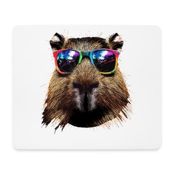 Capybara Sunglasses Colorful Popart Capybara - Mouse Pad (horizontal) - white - Front