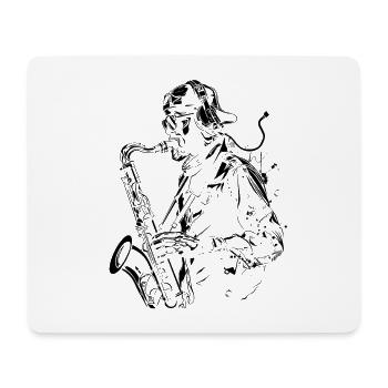 Saxophonist Grafik - Mousepad (Querformat) - Weiß - Vorne
