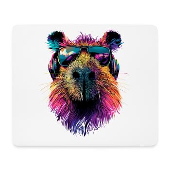 Capybara Sunglasses Colorful Popart Capybara - Mouse Pad (horizontal) - white - Front