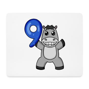 9. Geburtstag Motiv Esel - 9 Jahre - Mousepad (Querformat) - Weiß - Vorne