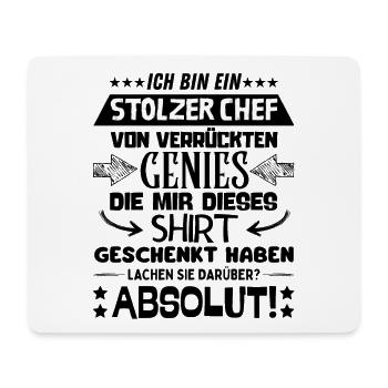 ich bin ein stolzer Chef von verrückten Genies - Mousepad (Querformat) - Weiß - Vorne