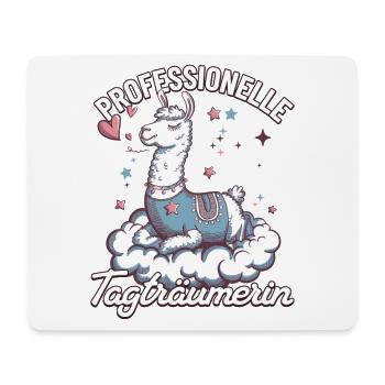 Professionelle Tagträumerin – Lama auf Wolke - Mousepad (Querformat) - Weiß - Vorne