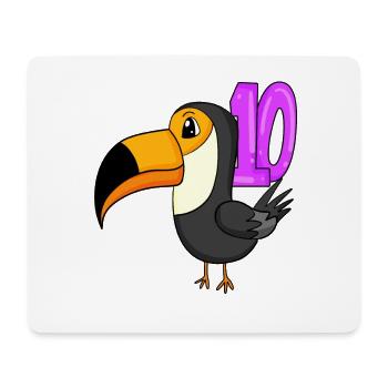 10. Geburtstag Motiv Tukane - zehn - 10 Jahre - Mousepad (Querformat) - Weiß - Vorne