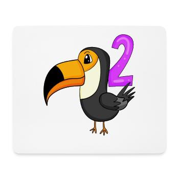 2 Birthday Toucans Bird Motif - Two Years Old - Mouse Pad (horizontal) - white - Front
