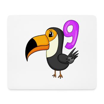 9. Geburtstag Motiv Tukan Vogel - 9 Jahre - Mousepad (Querformat) - Weiß - Vorne