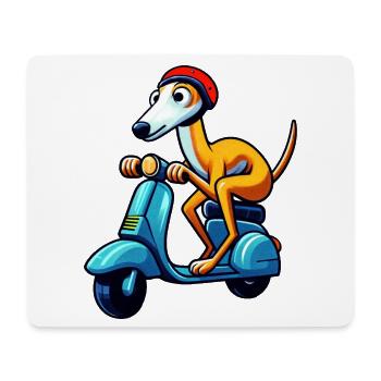 Verspielter Hund auf Scooter Design - Mousepad (Querformat) - Weiß - Vorne