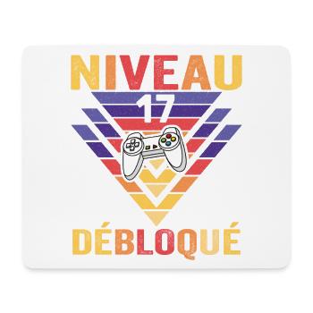 Level 17 Unlocked Gift 17 Year Old Gamer Geek Funny - Mouse Pad (horizontal) - white - Front