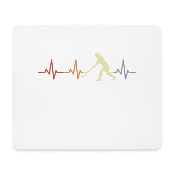 Hockey Herzschlag - Mousepad (Querformat) - Weiß - Vorne