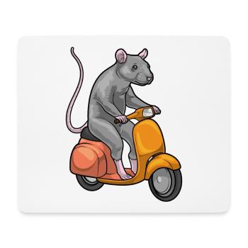 Ratte Motorroller - Mousepad (Querformat) - Weiß - Vorne