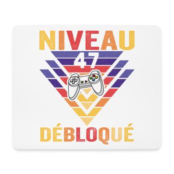 Level 47 Freigeschaltetes Geschenk 47 Jahre Gamer Geek Lustig - Mousepad (Querformat) - Weiß - Vorne