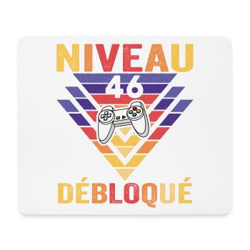 Level 46 Unlocked Gift 46 Year Old Gamer Geek Funny - Mouse Pad (horizontal) - white - Front