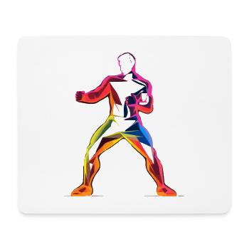 Kickboxer Cartoon Stil - Mousepad (Querformat) - Weiß - Vorne