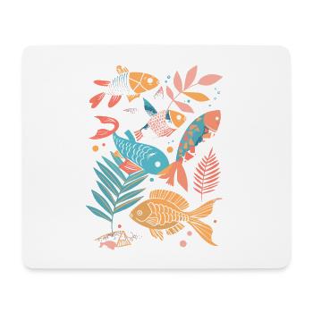 Fishing cartoon style - Mouse Pad (horizontal) - white - Front