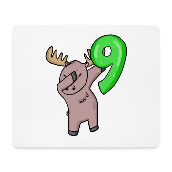 9th Birthday Moose - 9 Years - Mouse Pad (horizontal) - white - Front