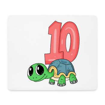 10. Geburtstag Motiv Schildkröte - zehn - 10 Jahre - Mousepad (Querformat) - Weiß - Vorne