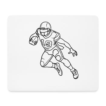 American Footballer Line Art - Mouse Pad (horizontal) - white - Front