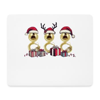 Sousaphone Christmas Orchestra Brass Band - Mouse Pad (horizontal) - white - Front