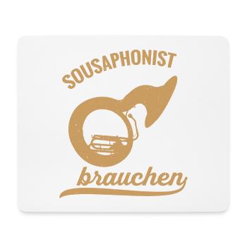 Sousaphonist Held Sousaphon Musiker Blaskapelle - Mousepad (Querformat) - Weiß - Vorne