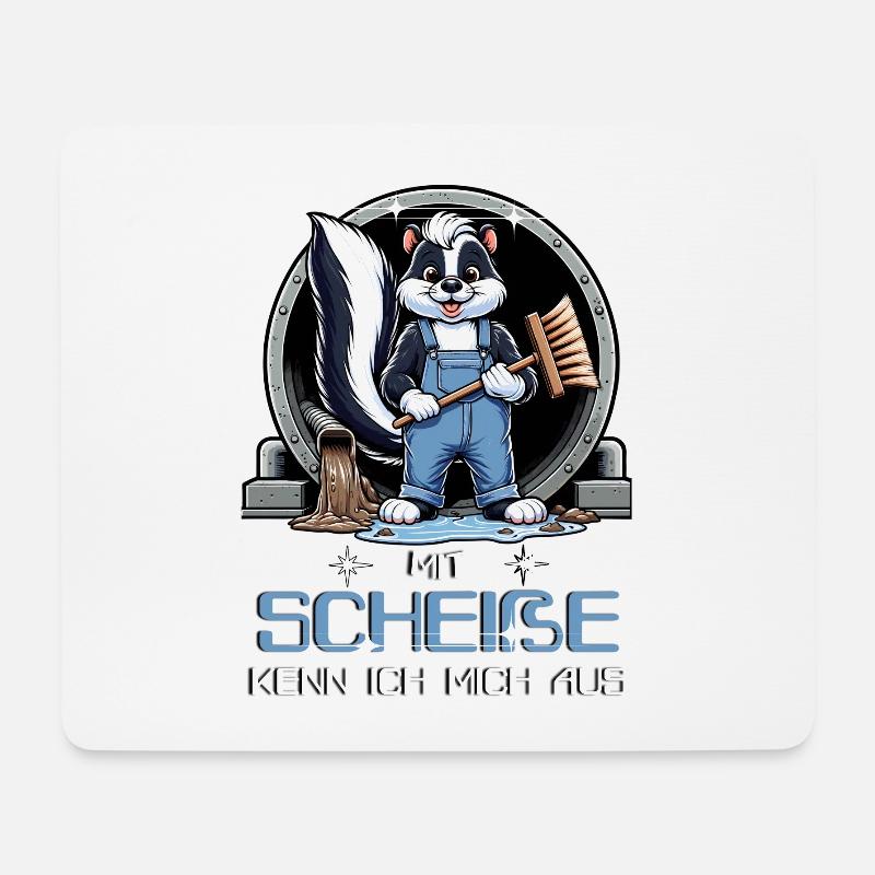 Kanalreiniger Stinktier - Mousepad (Querformat) - Weiß