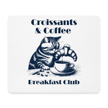 Coffee and Croissants Breakfast Club - Mouse Pad (horizontal) - white - Front