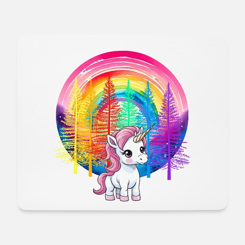 Regenbogen Einhorn Einhörner Kinder Kind - Mousepad (Querformat) - Weiß