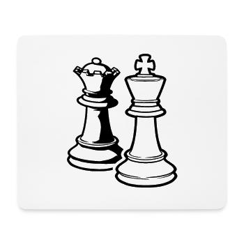 Schach Dame und König - Mousepad (Querformat) - Weiß - Vorne
