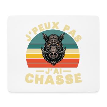 Je peux pas j ai Chasse Humour cadeau - Tapis de souris (format paysage) - blanc - Devant