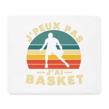 Je peux pas j ai Basket Humour cadeau - Tapis de souris (format paysage) - blanc - Devant