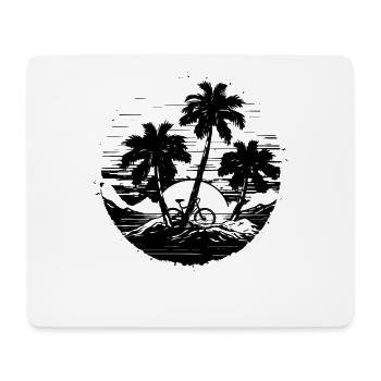 Mountain biking illustration - Mouse Pad (horizontal) - white - Front