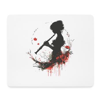 Flûte Girl - Tapis de souris (format paysage) - blanc - Devant