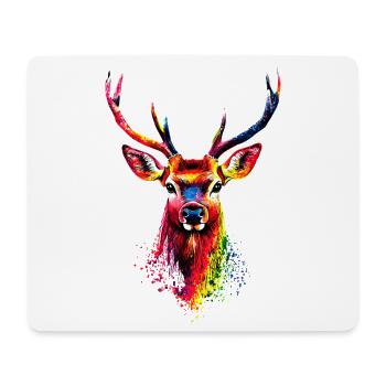 Deer, Antlers, Hunting, Deer, Reindeer, Red Deer, Hunter - Mouse Pad (horizontal) - white - Front