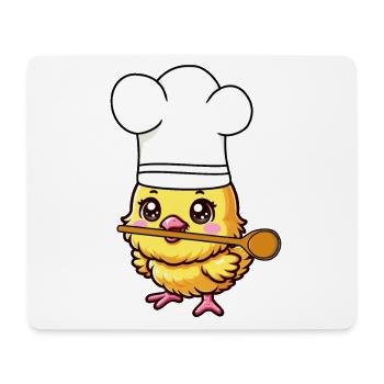 Chapeau de chef Cuiller de cuisine Poussin Cuisinier Cuisinier Cuisinier - Tapis de souris (format paysage) - blanc - Devant