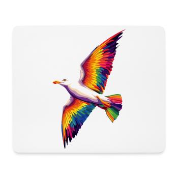 Mouette, Plage, Mer, Mer du Nord, Mer Baltique, Goéland argenté, Mouettes - Tapis de souris (format paysage) - blanc - Devant