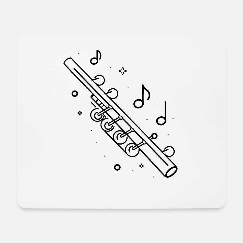 Musique de flûte - Tapis de souris (format paysage) - blanc