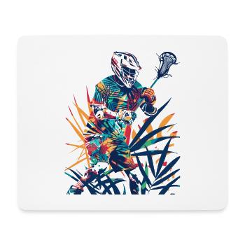 Lacrosse Player Comic Look - Mouse Pad (horizontal) - white - Front