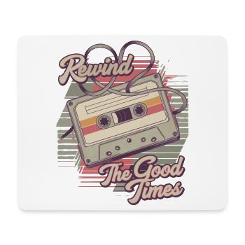 Rebobinez le design de la cassette vintage Good Times - Tapis de souris (format paysage) - blanc - Devant
