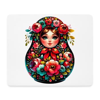Russian Girl Matryoshka Moscow with Sunglasses - Mouse Pad (horizontal) - white - Front
